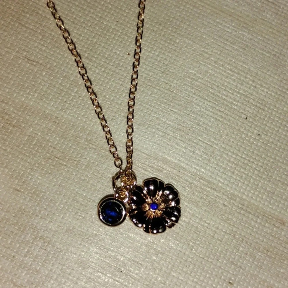 Flower necklace with bracelet or‎ anklet birthstone charm blue - Picture 3 of 5